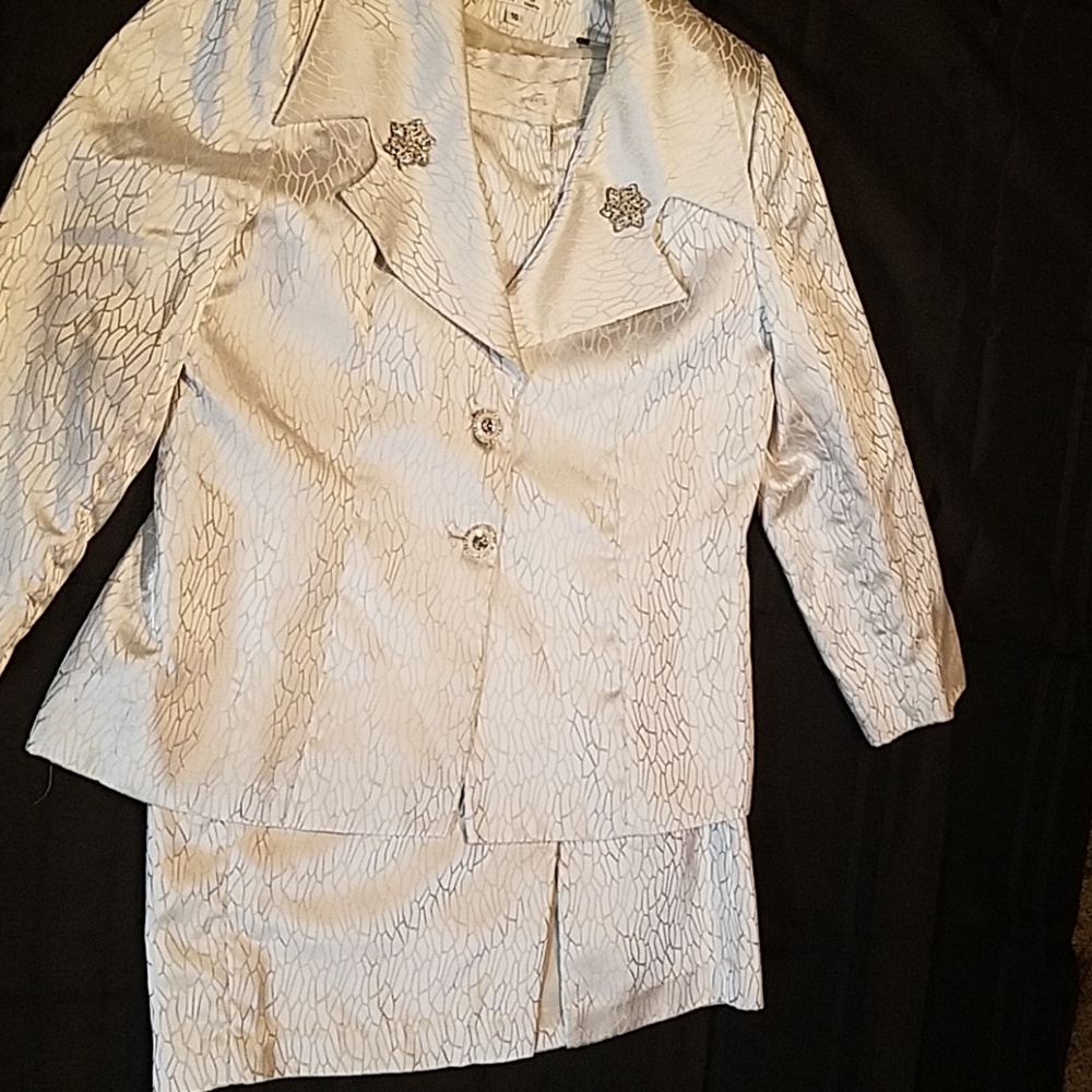 Silver 2 piece suit